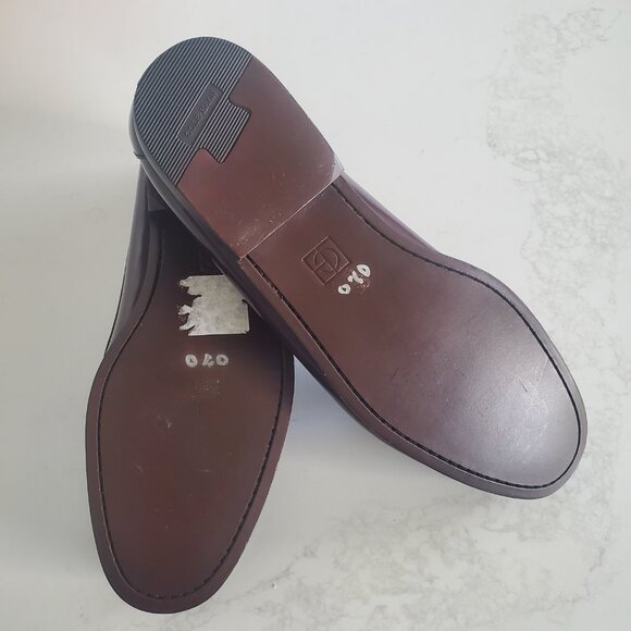 New Cole Haan Men\'s Burgandy Brown Leather Tassel Loafters  size 12 main image 7